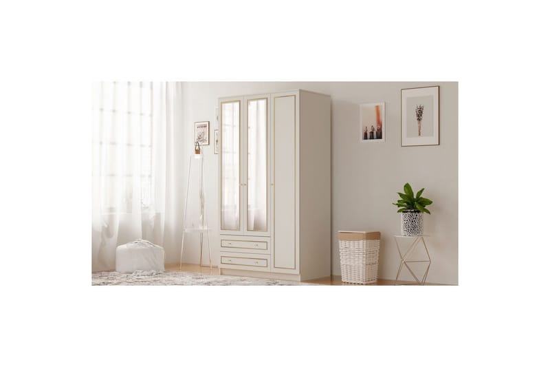 Edrinor Garderobsskåp 105x180 cm - Matt Vit - Förvaring - Skåp - Garderobsskåp