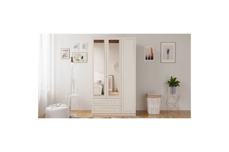 Edrinor Garderobsskåp 105x180 cm - Matt Vit - Förvaring - Skåp - Garderobsskåp