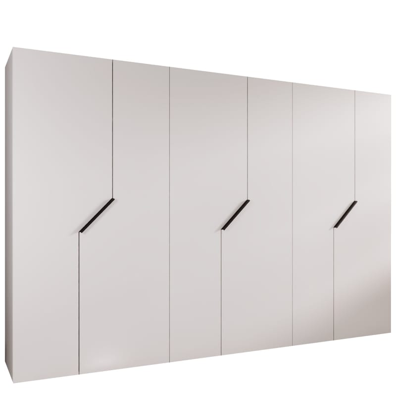 Eikra Garderob 300 cm, Vit med svarta detaljer