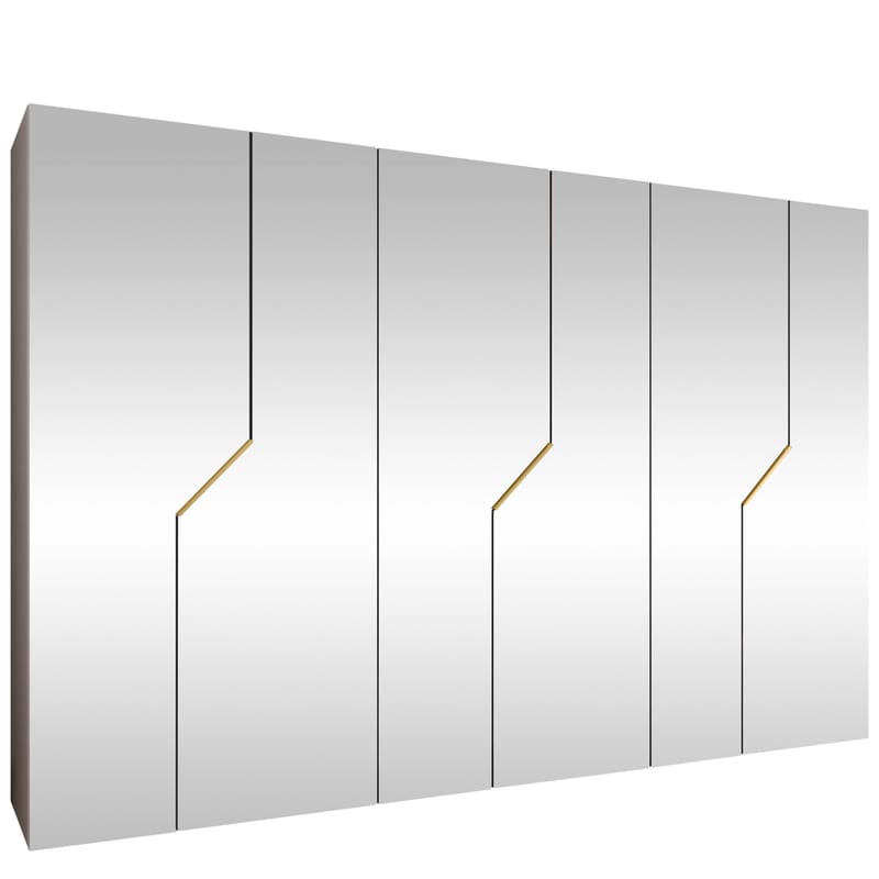 Eikra Garderob med spegel 300 cm, Cashmere