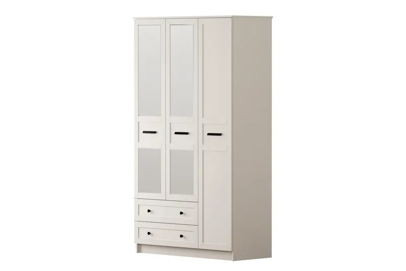 Elaro Garderobsskåp 105x184 cm, Matt Vit