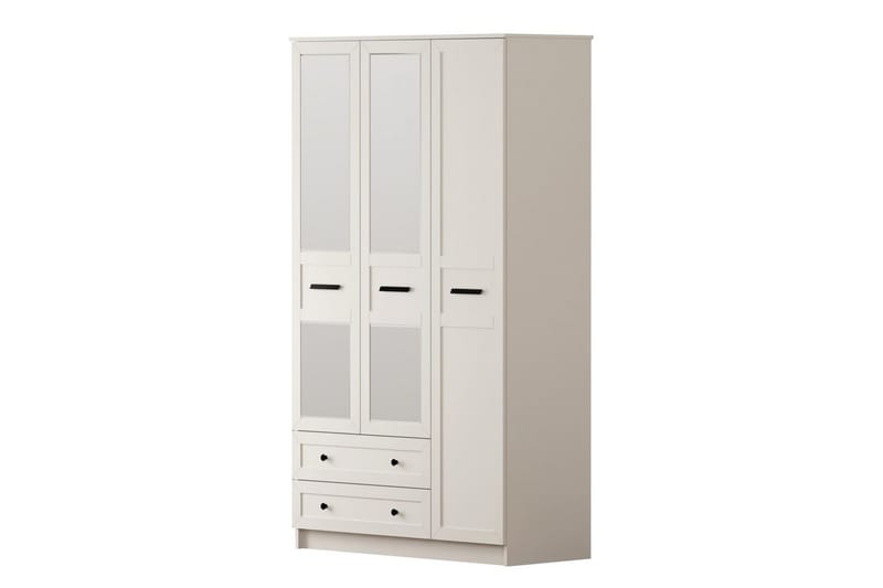 Elaro Garderobsskåp 105x210 cm, Matt Vit