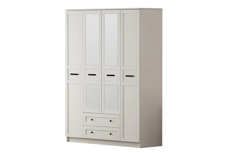 Elaro Garderobsskåp 140x184 cm, Matt Vit