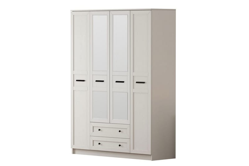 Elaro Garderobsskåp 140x184 cm - Matt Vit - Förvaring - Skåp - Garderobsskåp