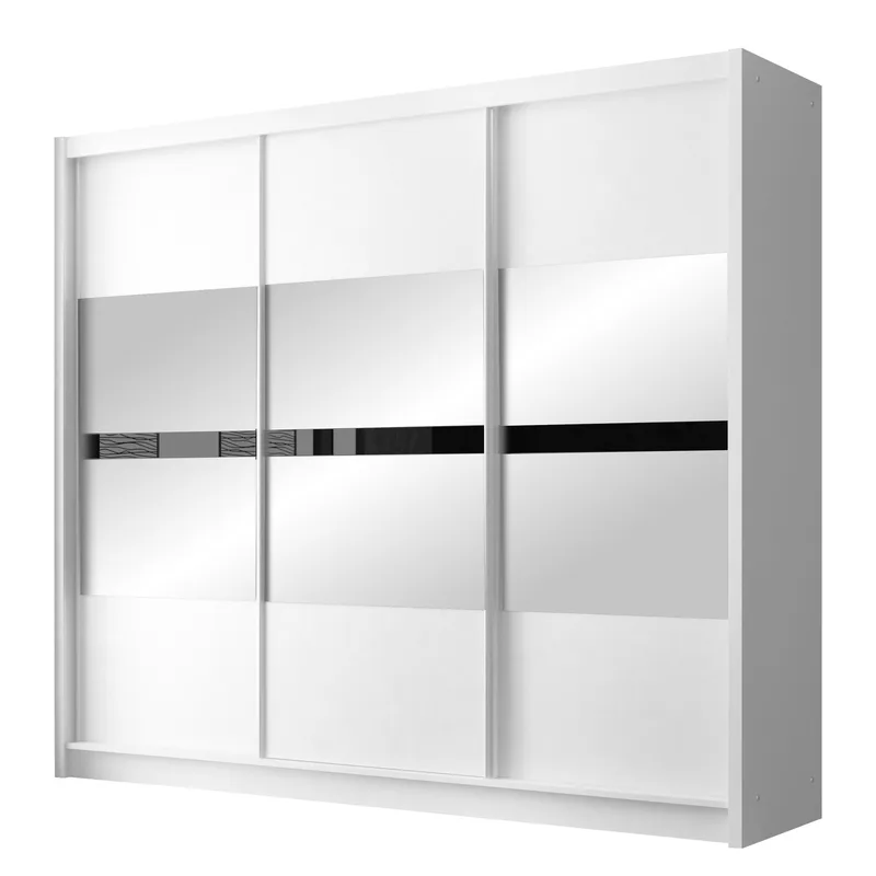 Elvin Garderob med spegel 250x215 cm, vit