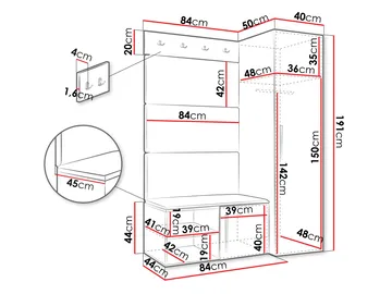 Farosa Hallmöbelset 124x191 cm - Valnöt + Manila 26 - Förvaring - Skåp - Garderobsskåp