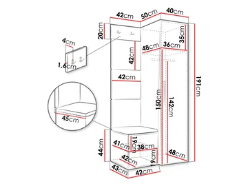 Farosa Hallmöbelset 82x191 cm - Valnöt + Manila 16 - Förvaring - Skåp - Garderobsskåp