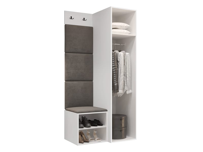 Farosa Hallmöbelset 82x191 cm - Valnöt + Manila 18 - Förvaring - Skåp - Garderobsskåp
