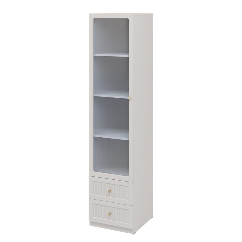 Fayric Vitrinskåp 46x201 cm, Beige
