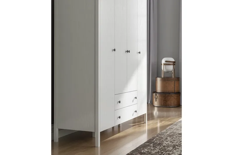 Ferra Garderobsskåp 160x194,8 cm - Natur/Vit - Förvaring - Skåp - Garderobsskåp