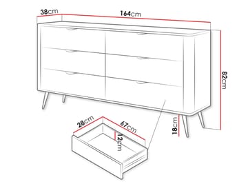 Forba Skänk 164 cm - vit - Förvaring - Skåp - Barskåp