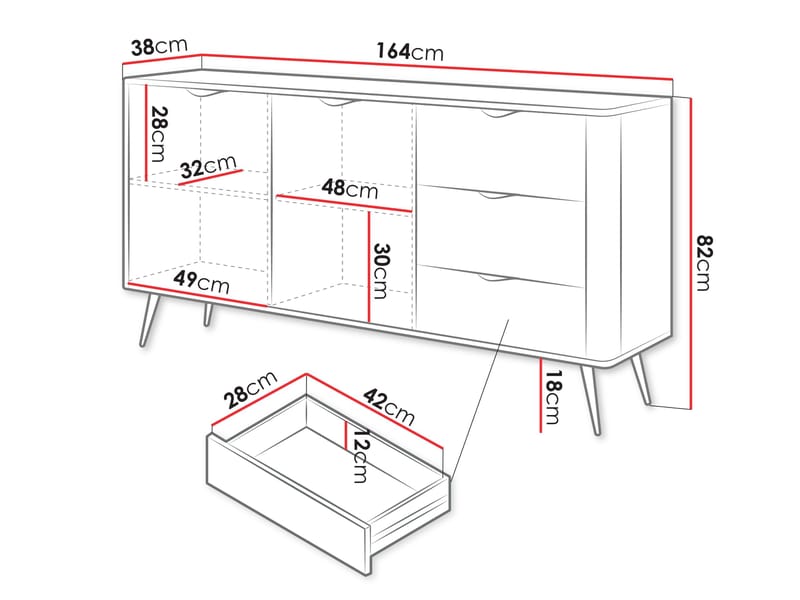 Forba Skänk 164 cm - vit - Förvaring - Skåp - Barskåp