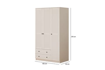 Fornis Garderobsskåp 105x210 cm - Matt Vit - Förvaring - Skåp - Garderobsskåp