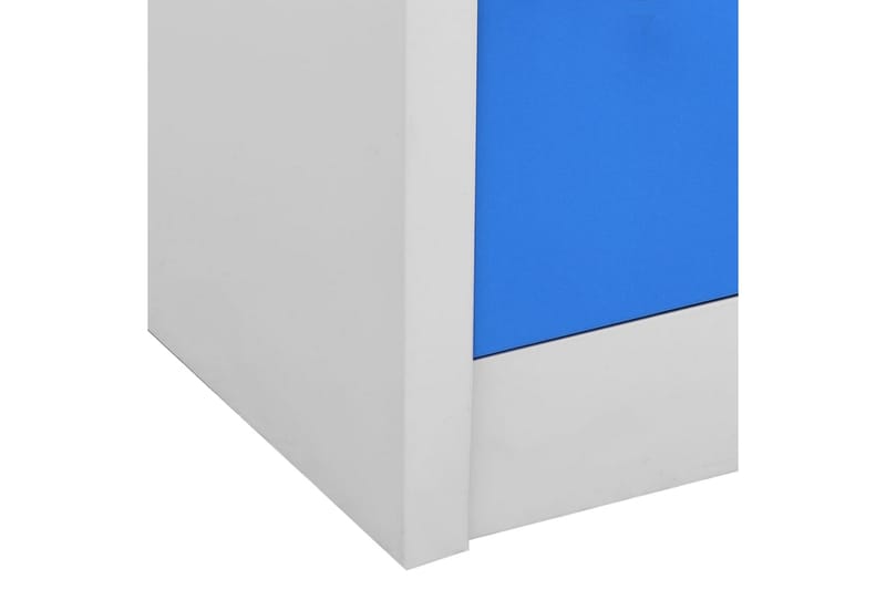 Förvaringsskåp 2 st ljusgrå och blå 90x45x92,5 cm stål - Grå - Förvaring - Skåp