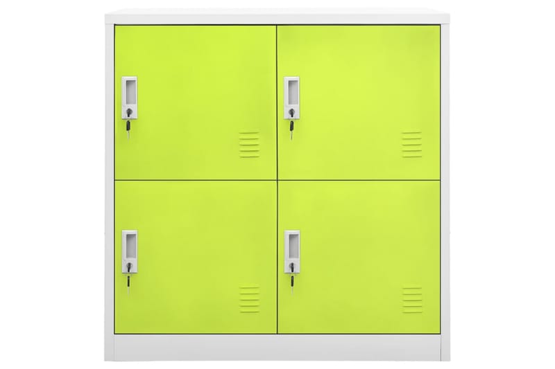 Förvaringsskåp 2 st ljusgrå och grön 90x45x92,5 cm stål - Grå - Skåp - Klädskåp & omklädningsskåp