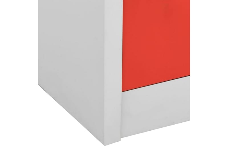 Förvaringsskåp 2 st ljusgrå och röd 90x45x92,5 cm stål - Grå - Skåp - Klädskåp & omklädningsskåp