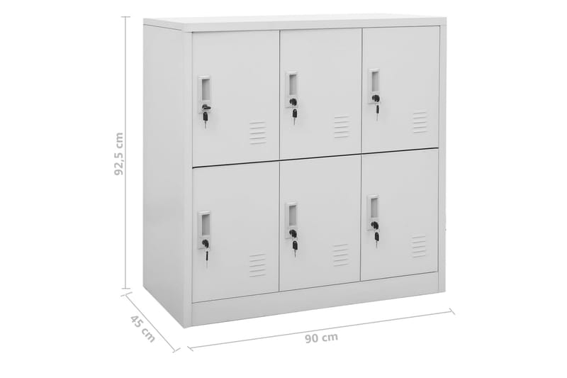Förvaringsskåp 5 st ljusgrå 90x45x92,5 cm stål - Grå - Förvaring - Skåp