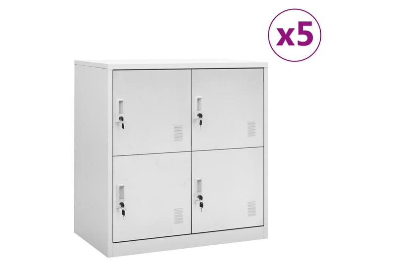 Förvaringsskåp 5 st ljusgrå 90x45x92,5 cm stål - Grå - Förvaring - Skåp