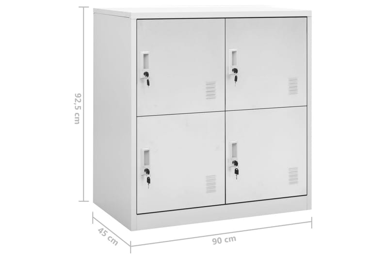 Förvaringsskåp 5 st ljusgrå 90x45x92,5 cm stål - Grå - Förvaring - Skåp