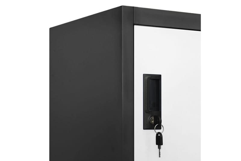 Förvaringsskåp antracit och vit 90x45x180 cm stål - Antracit - Förvaring - Skåp
