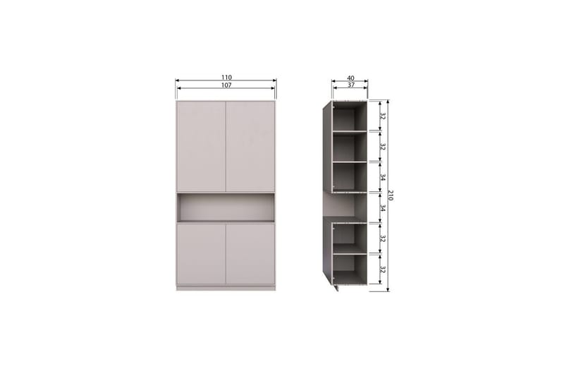 Förvaringsskåp Finca - Dimmig, 110 cm - Förvaring - Förvaringsmöbler - Byrå