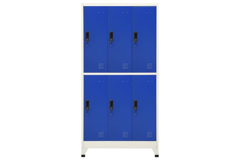 Förvaringsskåp grå och blå 90x45x180 cm stål - Grå - Skåp - Klädskåp & omklädningsskåp