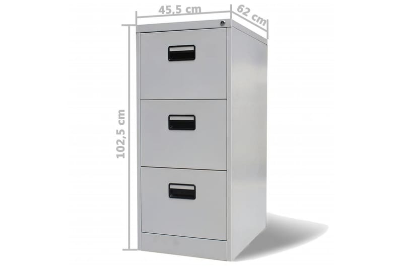 Dokumentskåp ljusgrå 46x62x102,5 cm stål - Grå - Förvaring - Skåp - Förvaringsskåp - Kontorsskåp - Arkivskåp & hängmappsskåp