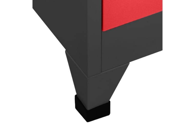 beBasic Förvaringsskåp antracit och röd 90x40x180 cm stål - Dokumentskåp