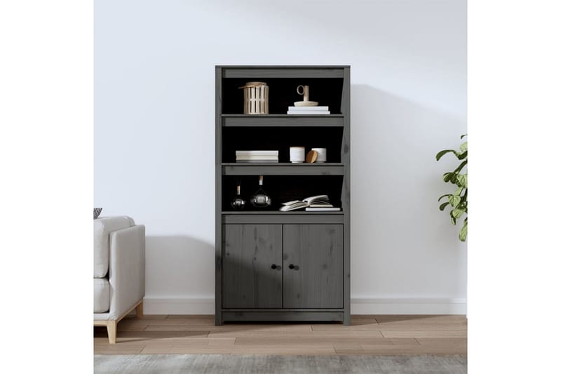 beBasic Förvaringsskåp grå 80x35x154 cm massiv furu - Förvaring - Skåp - Förvaringsskåp - Kontorsskåp - Dokumentskåp