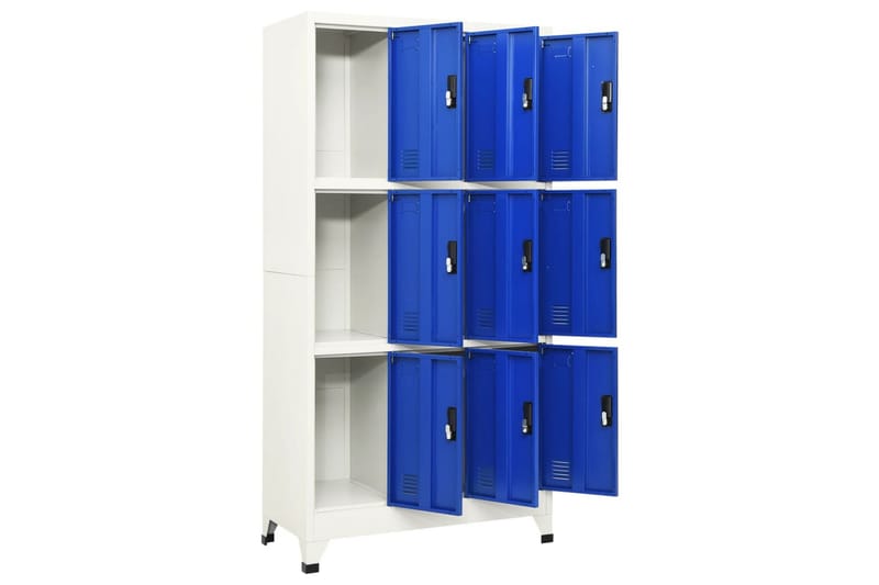 beBasic Förvaringsskåp grå och blå 90x45x180 cm stål - Förvaring - Skåp - Förvaringsskåp - Kontorsskåp - Dokumentskåp