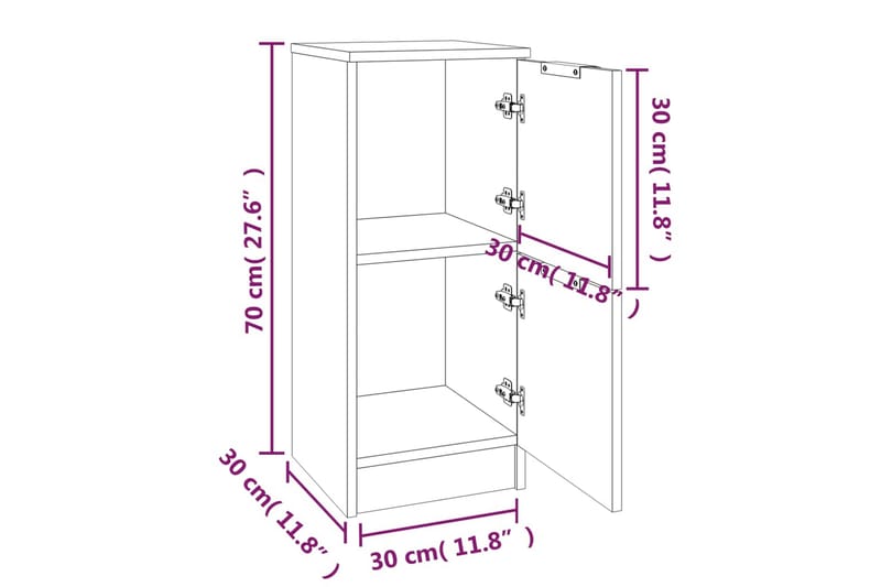 beBasic Förvaringsskåp rökfärgad ek 30x30x70 cm konstruerat trä - Förvaring - Skåp - Förvaringsskåp - Kontorsskåp - Dokumentskåp