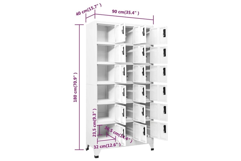 beBasic Förvaringsskåp vit 90x40x180 cm stål - Förvaring - Skåp - Förvaringsskåp - Kontorsskåp - Dokumentskåp