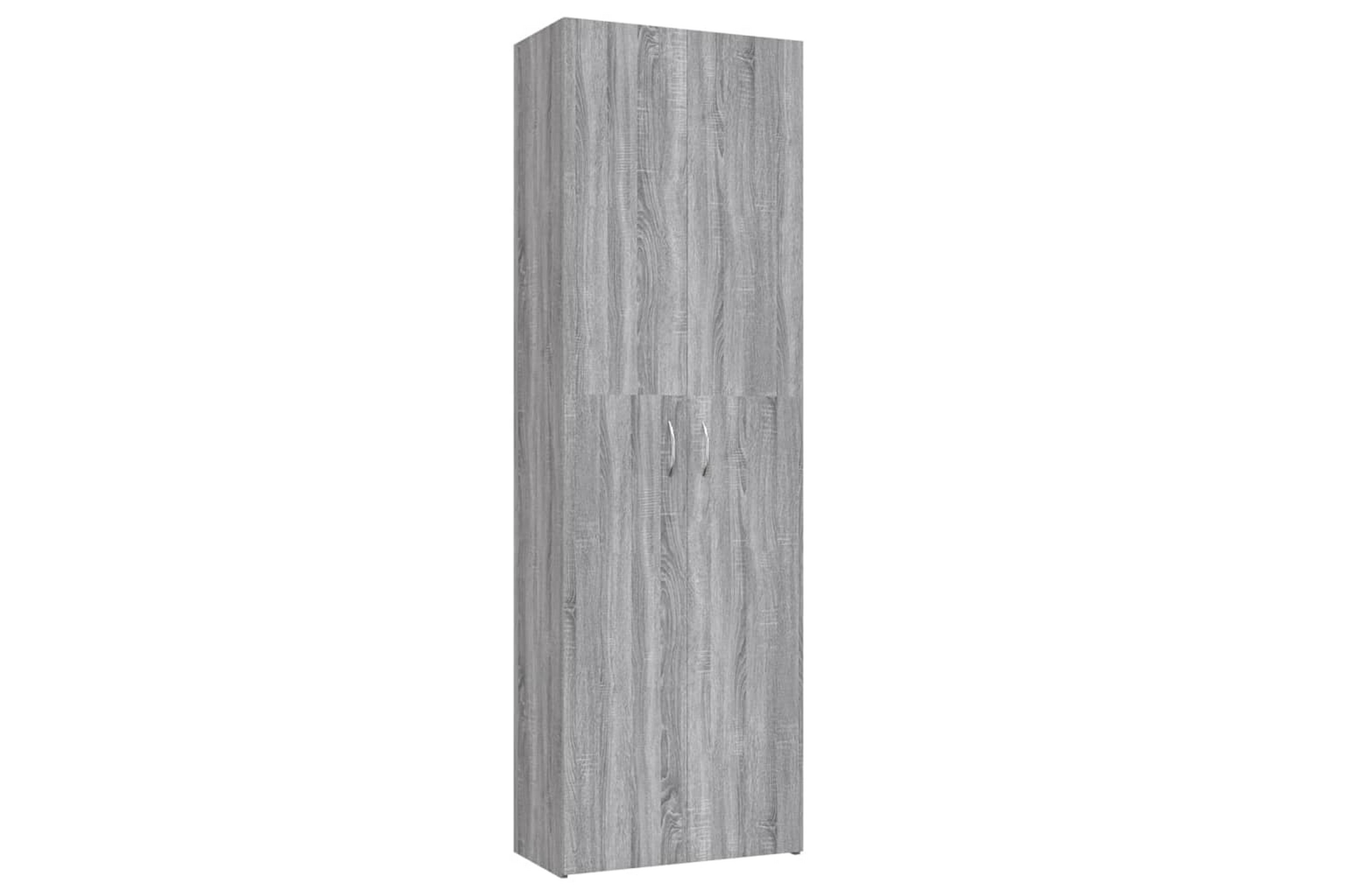 beBasic Kontorsskåp grå sonoma 60x32x190 cm konstruerat trä –