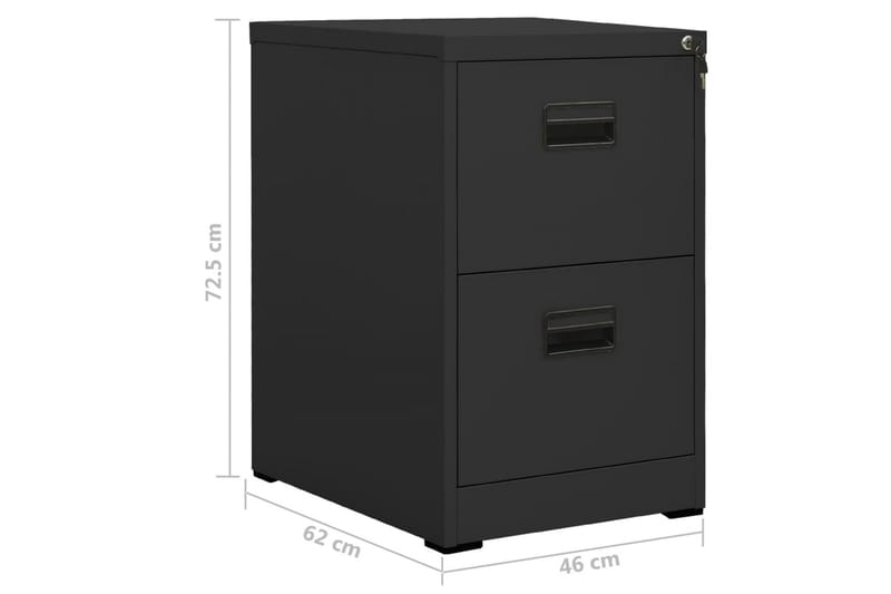 Dokumentskåp antracit 46x62x72,5 cm stål - Antracit - Förvaring - Skåp - Förvaringsskåp - Kontorsskåp - Dokumentskåp