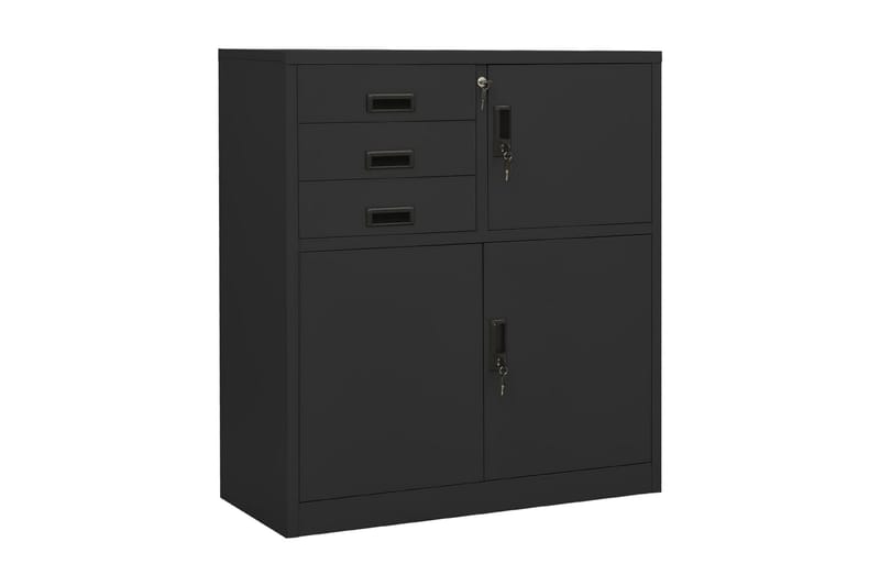 Dokumentskåp antracit 90x40x102 cm stål - Grå - Förvaring - Skåp - Förvaringsskåp - Kontorsskåp - Dokumentskåp
