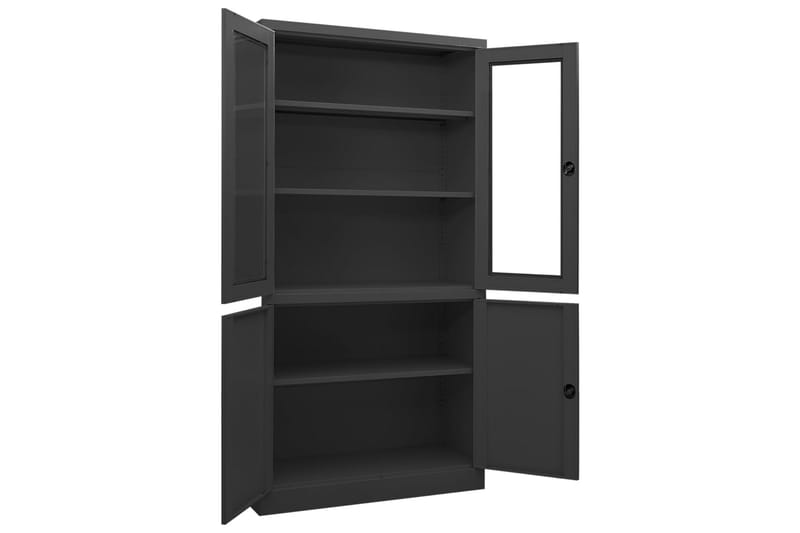 Dokumentskåp antracit 90x40x180 cm stål - Grå - Förvaring - Skåp - Förvaringsskåp - Kontorsskåp - Dokumentskåp
