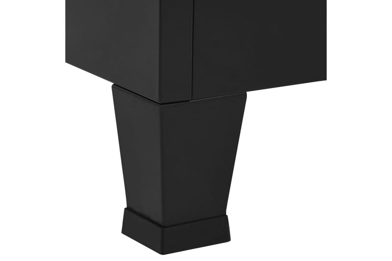 Dokumentskåp industriell svart 90x40x100 cm stål - Svart - Dokumentskåp