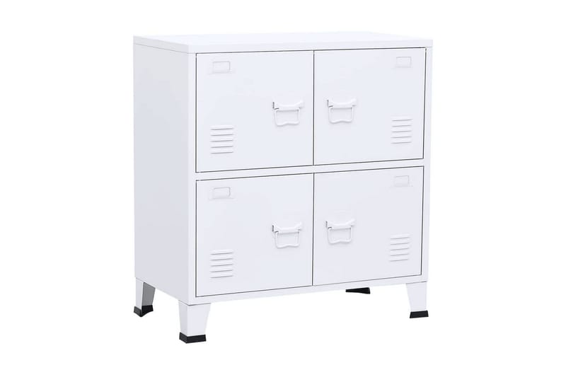 Dokumentskåp industriell vit 75x40x80 cm stål - Vit - Förvaring - Förvaringsmöbler - Byrå