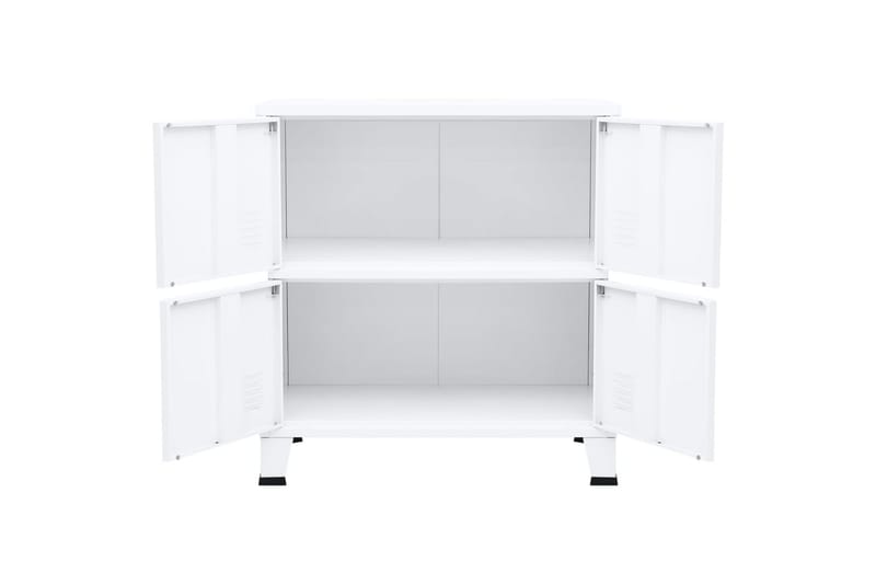 Dokumentskåp industriell vit 75x40x80 cm stål - Vit - Förvaring - Förvaringsmöbler - Byrå