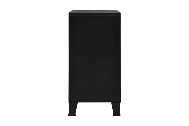 Dokumentskåp med 4 dörrar industriell svart 75x40x80 cm stål - Svart - Förvaring - Skåp - Förvaringsskåp - Kontorsskåp - Dokumentskåp