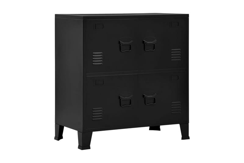 Dokumentskåp med 4 dörrar industriell svart 75x40x80 cm stål - Svart - Förvaring - Skåp - Förvaringsskåp - Kontorsskåp - Dokumentskåp