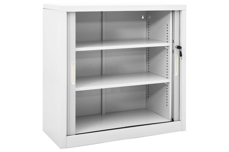 Dokumentskåp med skjutdörr grå 90x40x90 cm stål - Grå - Förvaring - Skåp - Förvaringsskåp - Kontorsskåp - Dokumentskåp