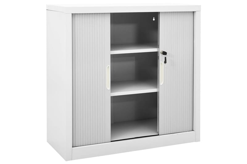 Dokumentskåp med skjutdörr grå 90x40x90 cm stål - Grå - Förvaring - Skåp - Förvaringsskåp - Kontorsskåp - Dokumentskåp