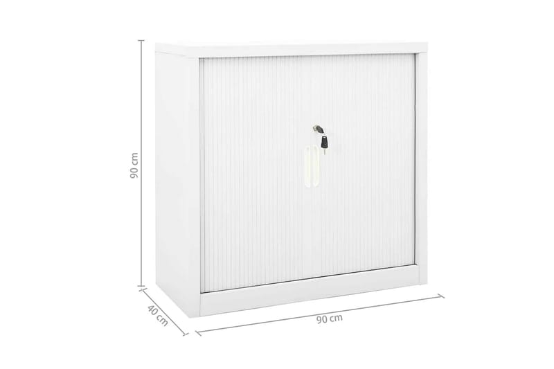 Dokumentskåp med skjutdörr vit 90x40x90 cm stål - Vit - Förvaring - Skåp - Förvaringsskåp - Kontorsskåp - Dokumentskåp