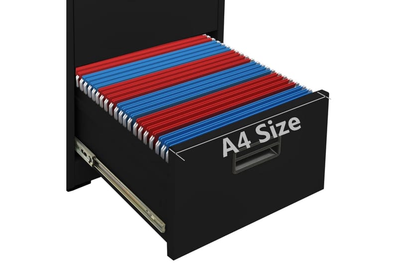 Dokumentskåp svart 46x62x72,5 cm stål - Svart - Förvaring - Skåp - Förvaringsskåp - Kontorsskåp - Dokumentskåp
