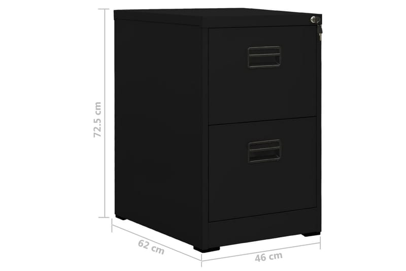 Dokumentskåp svart 46x62x72,5 cm stål - Svart - Förvaring - Skåp - Förvaringsskåp - Kontorsskåp - Dokumentskåp