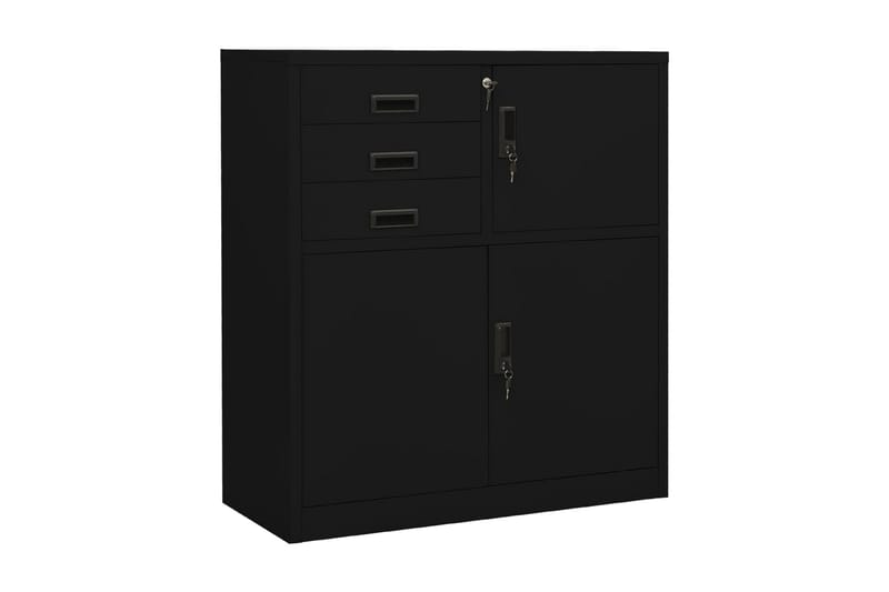 Dokumentskåp svart 90x40x102 cm stål - Svart - Förvaring - Skåp - Förvaringsskåp - Kontorsskåp - Dokumentskåp