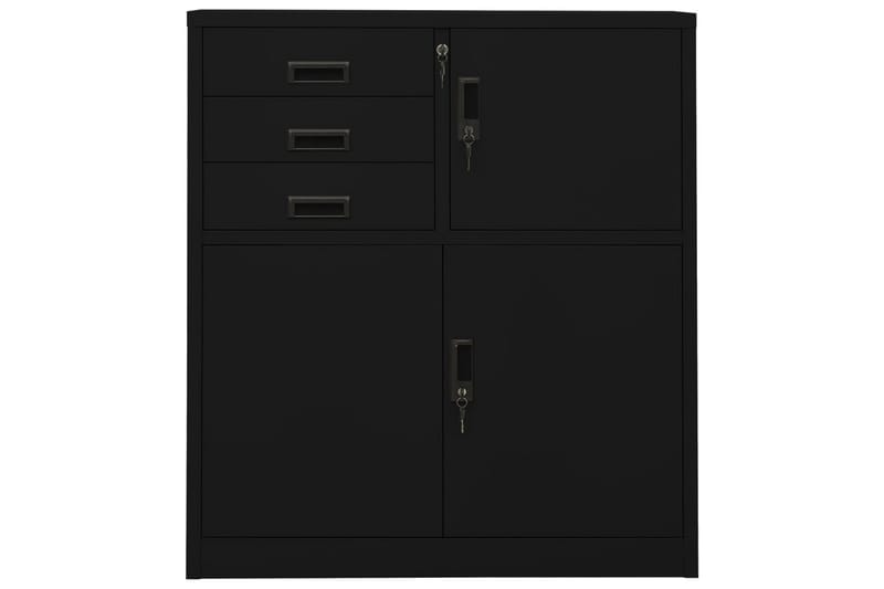 Dokumentskåp svart 90x40x102 cm stål - Svart - Förvaring - Skåp - Förvaringsskåp - Kontorsskåp - Dokumentskåp