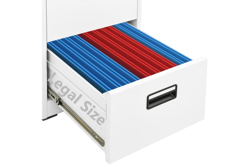 Dokumentskåp vit 46x62x133 cm stål - Vit - Förvaring - Skåp - Förvaringsskåp - Kontorsskåp - Dokumentskåp