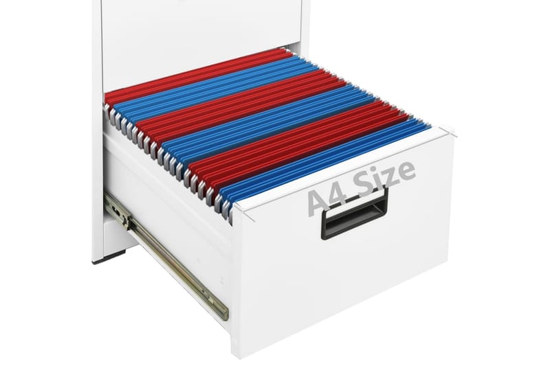 Dokumentskåp vit 46x62x133 cm stål - Vit - Förvaring - Skåp - Förvaringsskåp - Kontorsskåp - Dokumentskåp